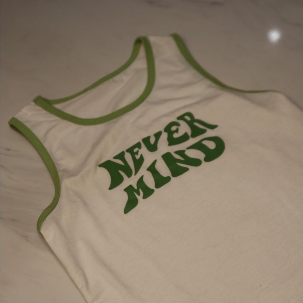 Green Nevermind crop top